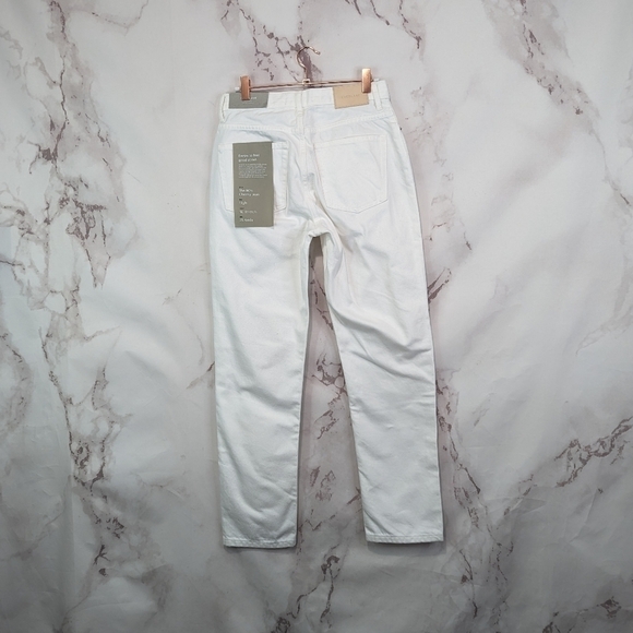 Everlane Jeans Button Fly 90s Cheeky Straight Leg High Rise White Bone Reg - Picture 6 of 13